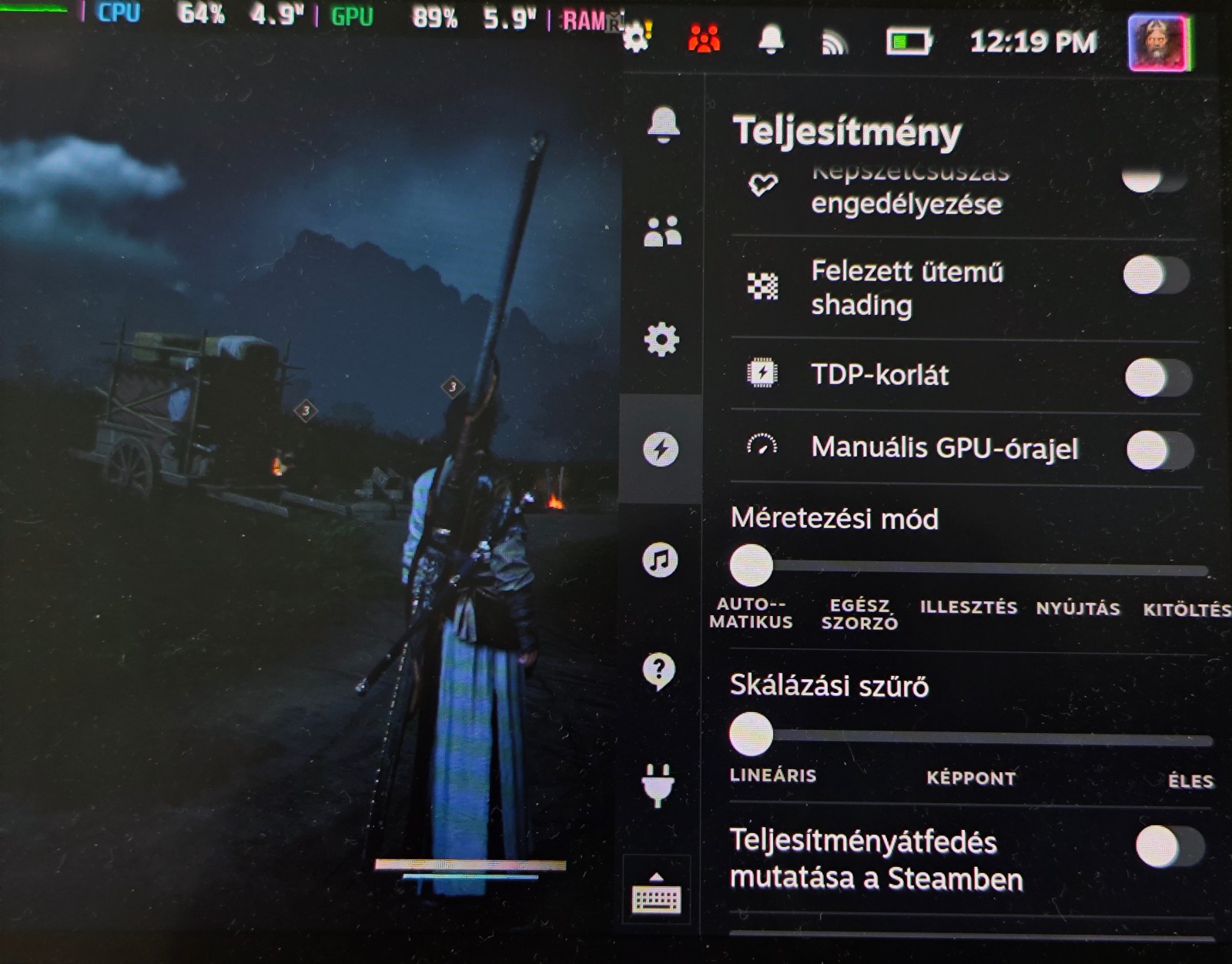 Steam jobb menü